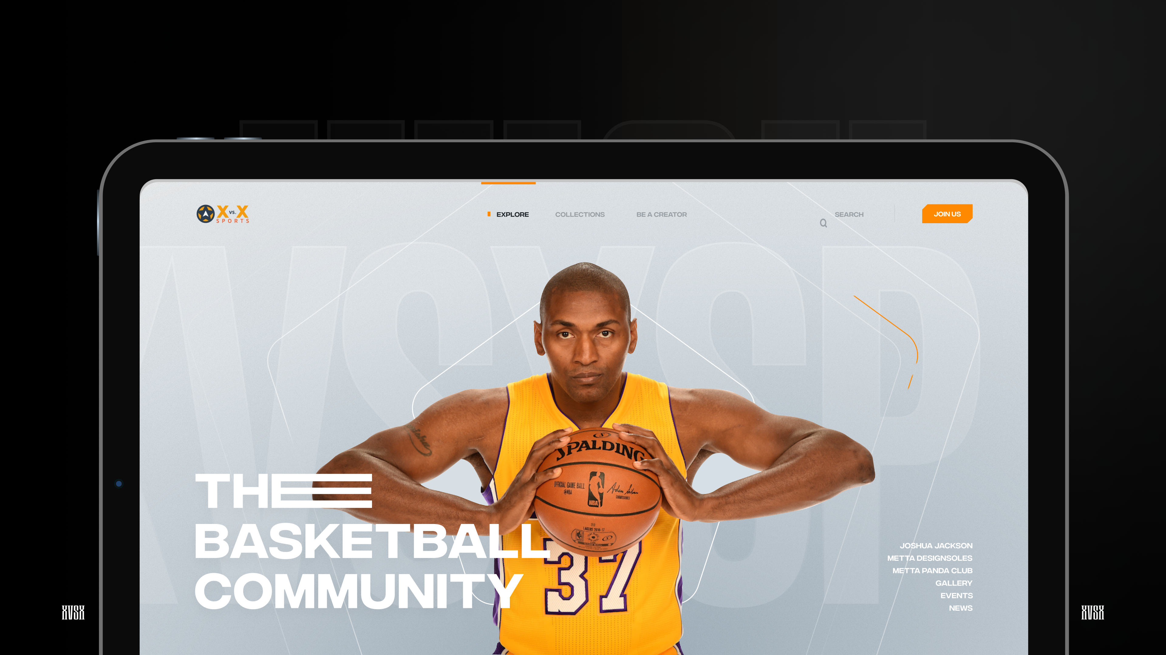 XvsX basketball community web product screen