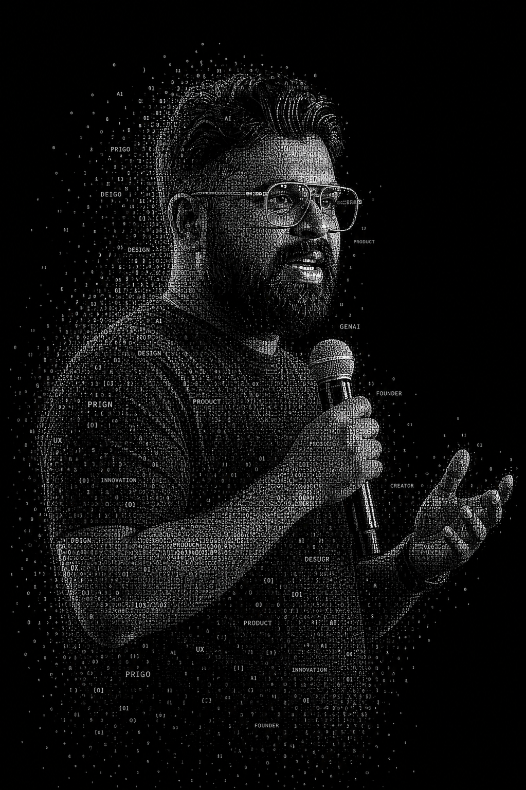 Gokul rendered as a digital AI portrait